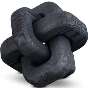 Wooden Knot Decoration Bohemian Decoration Hand-Carved Knot Black